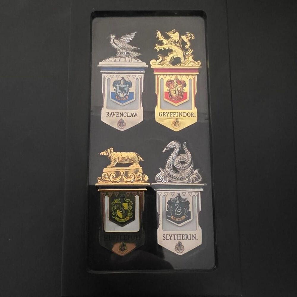 Harry Potter Hogwarts House Crest Bookmarks or pocket clips Set of 4